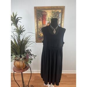 True Envy Maxi Dress Womens 16 Black Sleeveless Pleated‎ Sophisticated Lagenlook